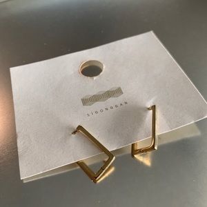 ✨NEW✨ Korean Gold Rectangle Leverback Earrings